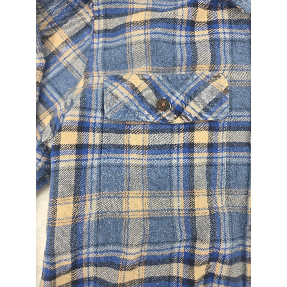 Long-Sleeved Organic Cotton Midweight Fjord Flannel Shirt Blue Women's Small - Picture 4 of 6